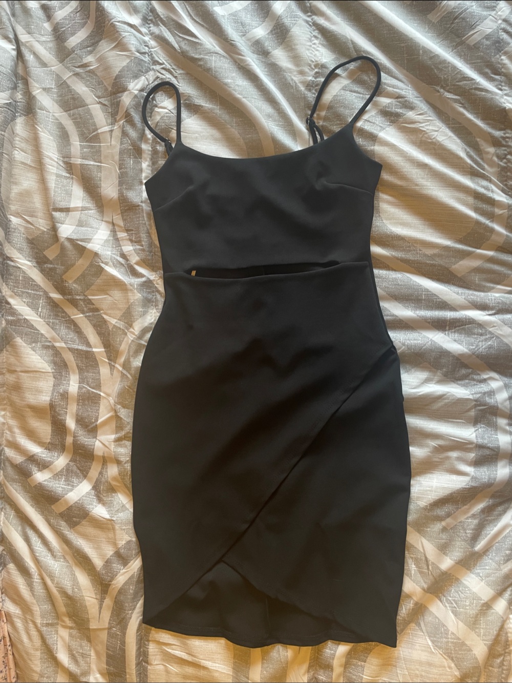 Lulu's Black Spaghetti Strap Cutout Sheath Dress
